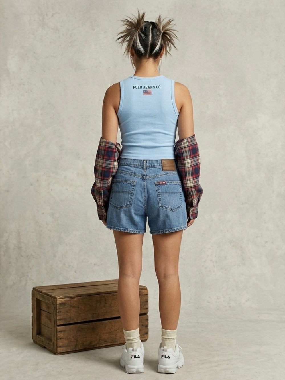 Vintage Polo Jeans Co Ralph Lauren Saturday Short High Rise Denim Shorts Size 10 - Picture 8 of 12